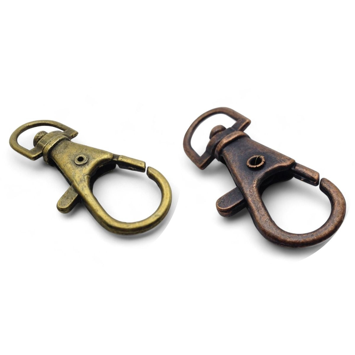 x2 Fermoirs Mousquetons Porte-Clés – 35x13 mm – Bronze ou Cuivré