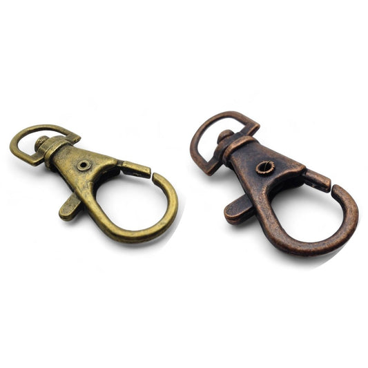 x2 Fermoirs Mousquetons Porte-Clés – 35x13 mm – Bronze ou Cuivré