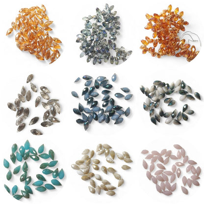 x10 Perles Gouttes Facettées en Verre – 12x6 mm