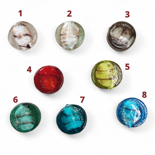 X1 Perle Artisanale en Verre Soufflé – Ronde et Plate 16 mm