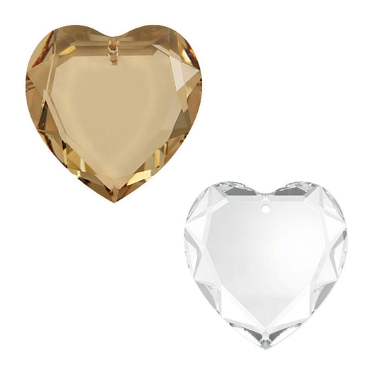 Pendentif Cœur Swarovski Elements – 28 mm – Golden Shadow ou Crystal