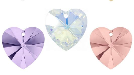 Pendentif Cœur Swarovski Elements – Couleurs au choix – 40 mm