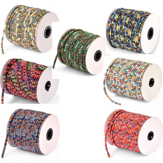 50cm de Cordon Tissu Ethnique – Couleurs au choix – Ø 4 mm