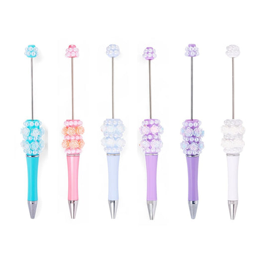 Stylo à bille personnalisable avec perles – Couleurs au choix
