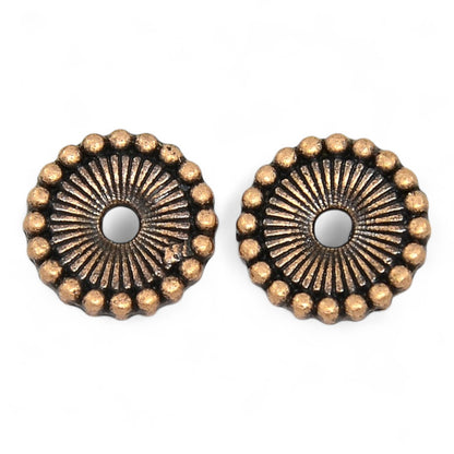 x5 Perles Intercalaires Striées Style Tibétain – 12 mm
