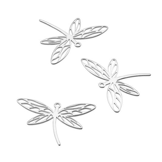 x1 Breloque Libellule en Argent 925 – 20 ou 30 mm