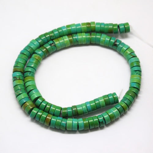 x20 Perles Heishi en Magnésite Naturelle Teinte – Vert – 6x3 mm