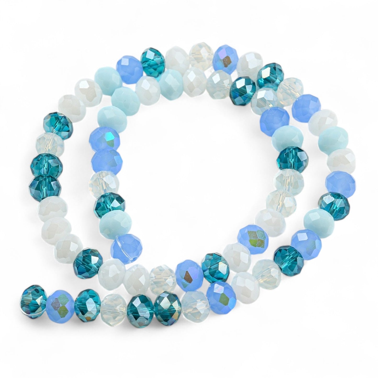 Perles en Verre à Facettes – Rondelles Bleu – 8x6 mm