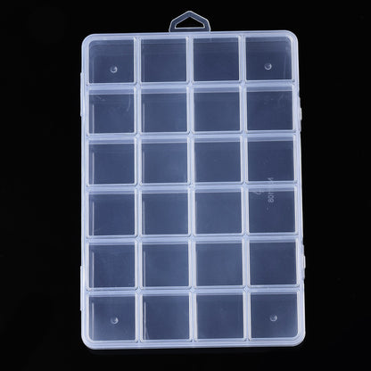 Boîte de Rangement Rectangulaire – 24 Compartiments – 19 x 13 x 1,75 cm