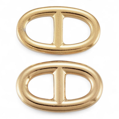 x1 Breloques Connecteurs Maille Marine – Acier inox 304 plaqué or 18K (IP)