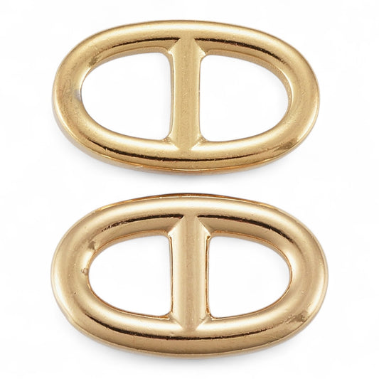 x1 Breloques Connecteurs Maille Marine – Acier inox 304 plaqué or 18K (IP)