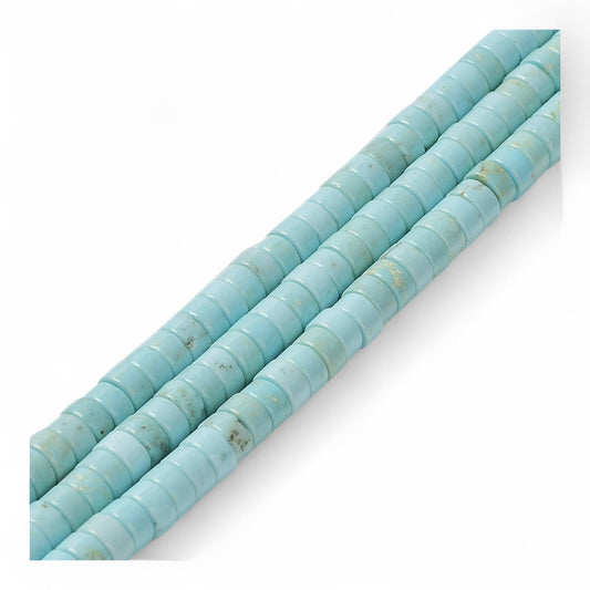 x20 Perles Heishi en Howlite Teintée Naturelle – 6 mm