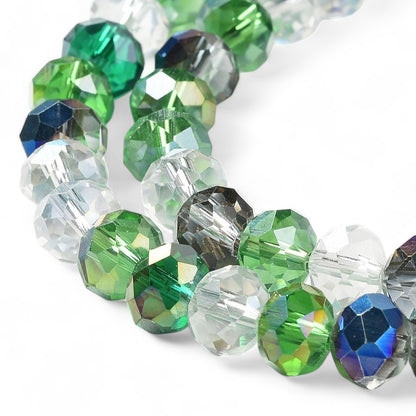 Perles en Verre à Facettes – Rondelles Vert  – 8x6 mm