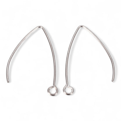 x1 paire Crochets de boucles d’oreilles en acier inoxydable 304