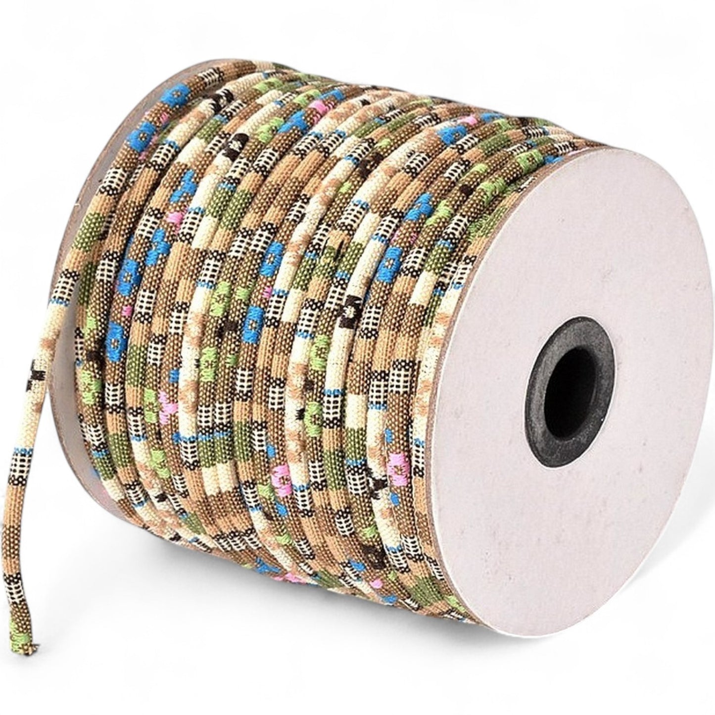 50cm de Cordon Tissu Ethnique – Couleurs au choix – Ø 4 mm