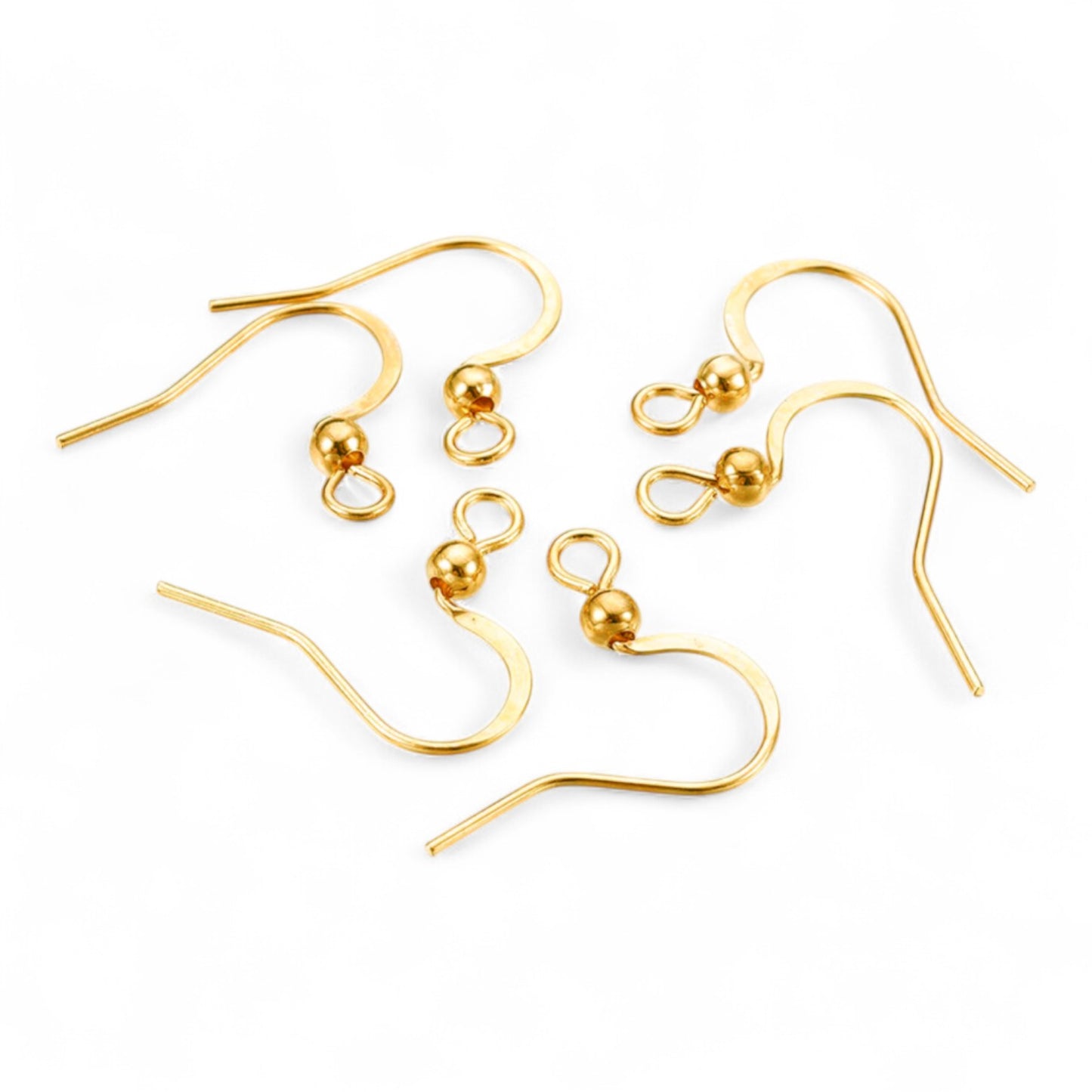 1 paire Crochets de boucles d’oreilles en acier chirurgical 316L plaqué or 18K