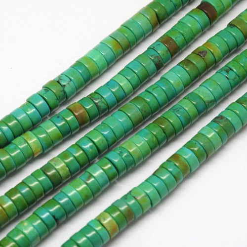 x20 Perles Heishi en Magnésite Naturelle Teinte – Vert – 6x3 mm