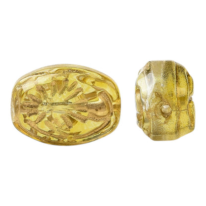 x2 Perles Ovales en Verre Transparent – Effet Peint Aérosol – 8x11 mm
