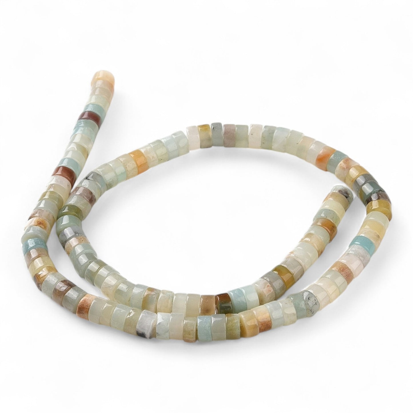 x20 Perles Heishi en Amazonite Naturelle – 6 mm