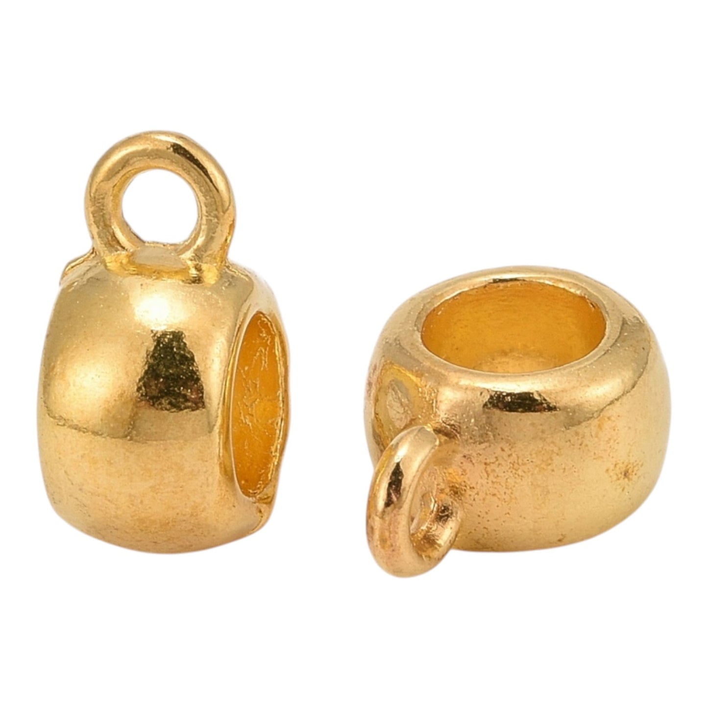 x10 Perles à Bélière Tonneau – Doré ou Argenté – 8 à 11,5 mm