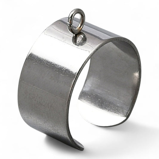 Bague Ouverte en Acier Inoxydable 304 – Base à Boucle – Or 18K ou Acier