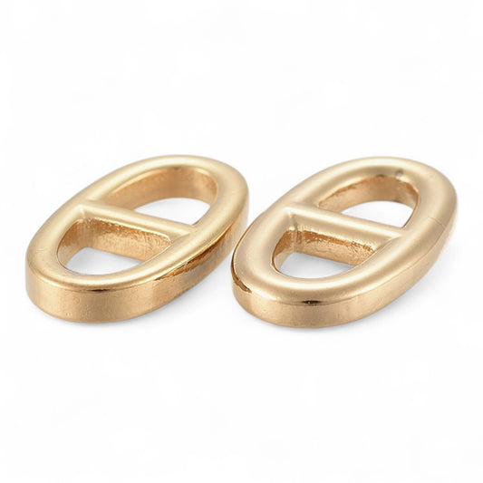 x1 Breloques Connecteurs Maille Marine – Acier inox 304 plaqué or 18K (IP)