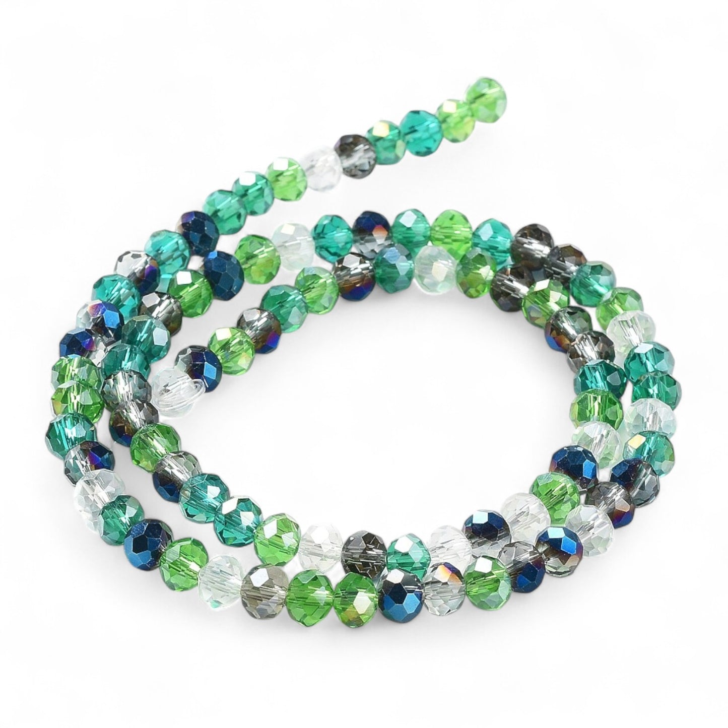 Perles en Verre à Facettes – Rondelles Vert – 6x5 mm