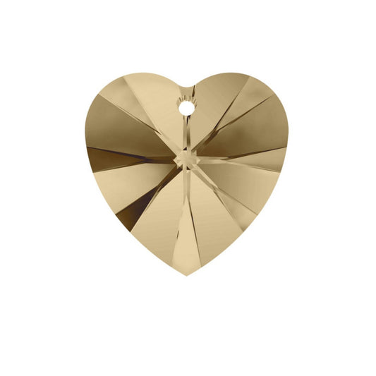 x2 Pendentifs Cœurs Swarovski Elements Golden Shadow – 10 mm