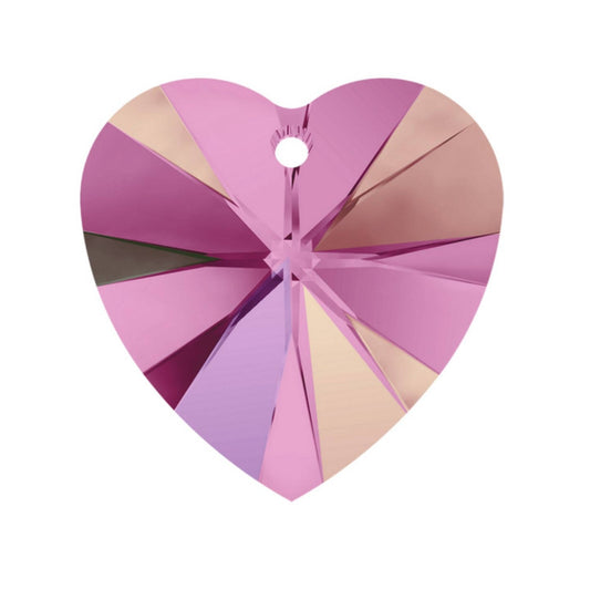 Pendentif Cœur Swarovski Elements – Crystal Rose AB – 18 mm
