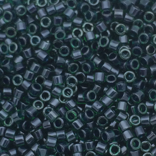 8g perles Miyuki Delicas 11/0, Lined GreenTeal Luster: DB275