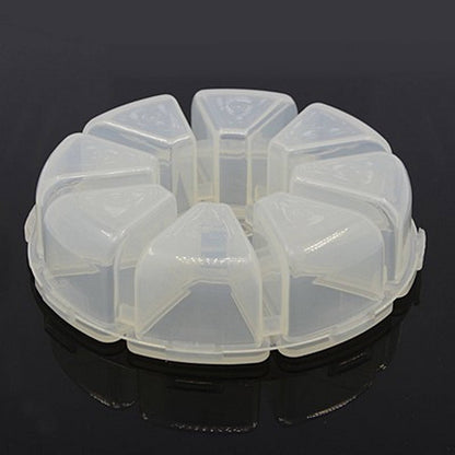 Boîte Ronde à 8 Compartiments – Plastique Transparent – 10 cm