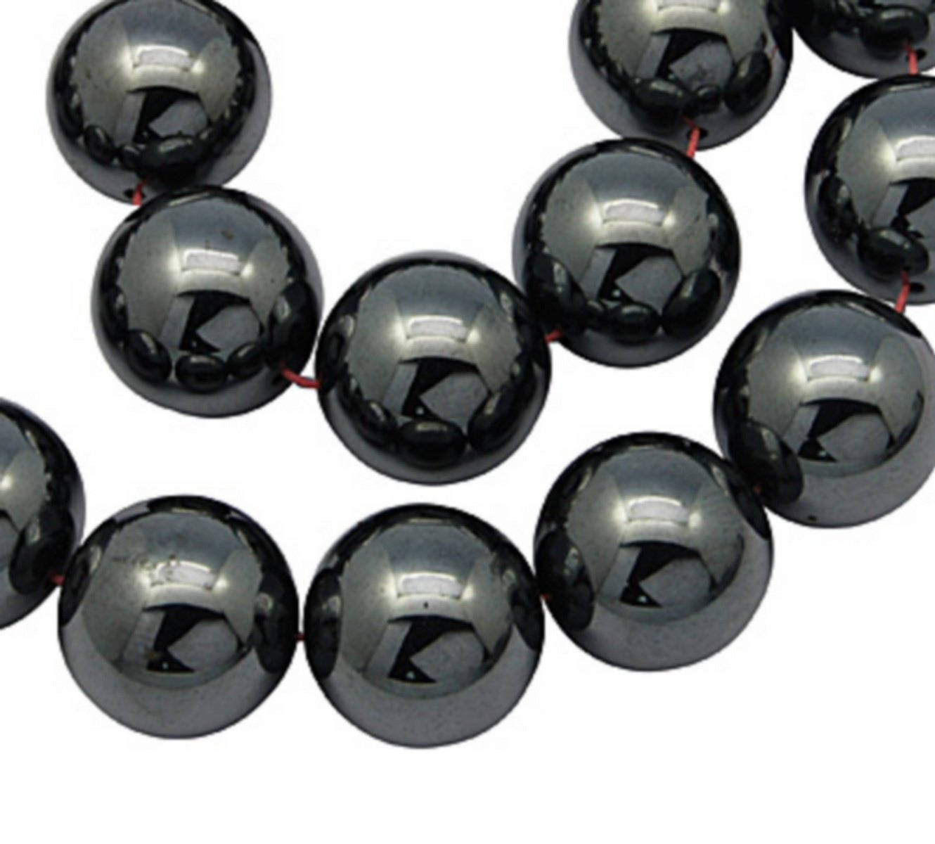 x10 Perles Rondes en Hématite Synthétique Non Magnétique – 6 mm ou 10 mm
