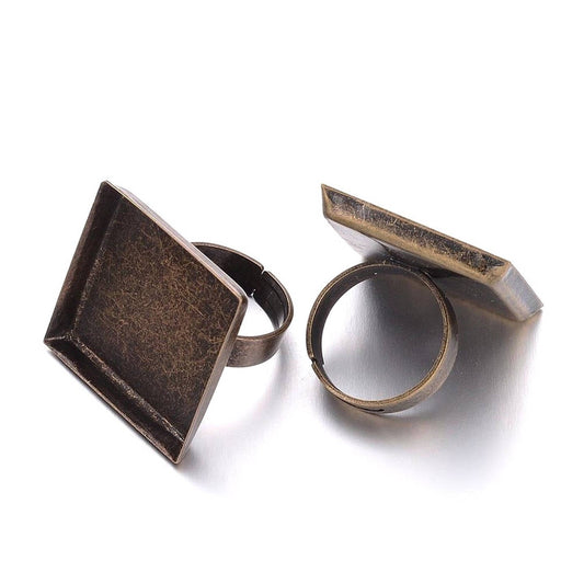 x1 Support de Bague Carré – Plateau 25 mm à Bords Hauts