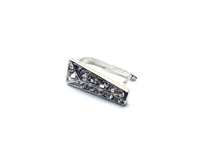 x1 bélière à 1 niveau strassée, 17x8mm