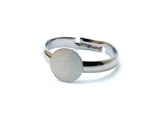 x1 Support de Bague Réglable – Plateau 8 mm – Finition Argenté Foncé