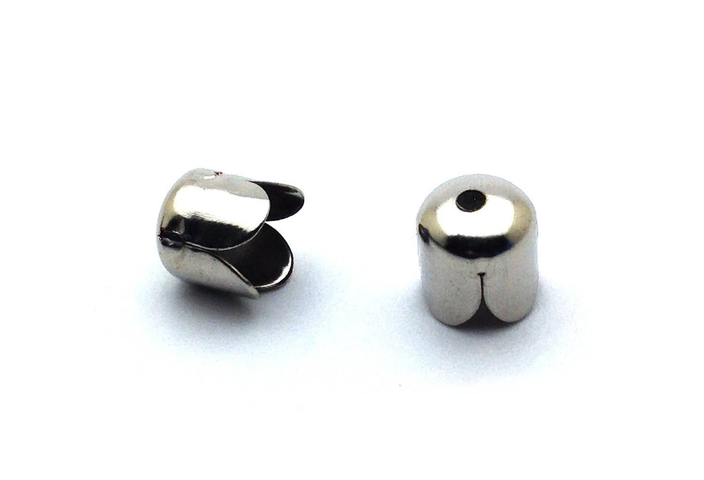 x10 Coupelles Tulipe, métal argenté foncé, 8x6mm