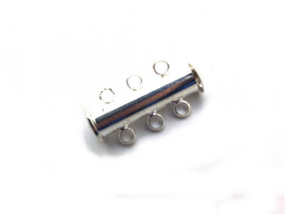 Lot de 2 fermoirs magnétiques 3 rangs – Argenté clair – 20 × 10 mm