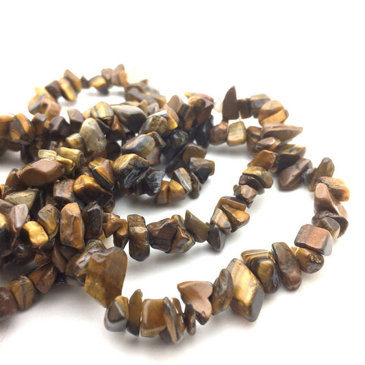 1 fil (360 perles) de Perles en Œil de Tigre – Forme Chips Naturelle
