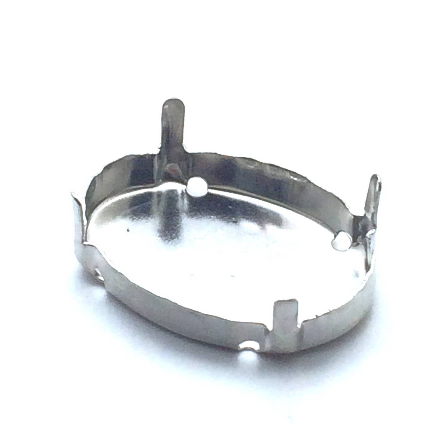 x5 Sertissures à griffes ovales en laiton – 25x18 mm – Laiton argenté foncé