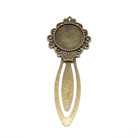 Marque-page support cabochon – Bronze – Pour cabochon rond 20 mm
