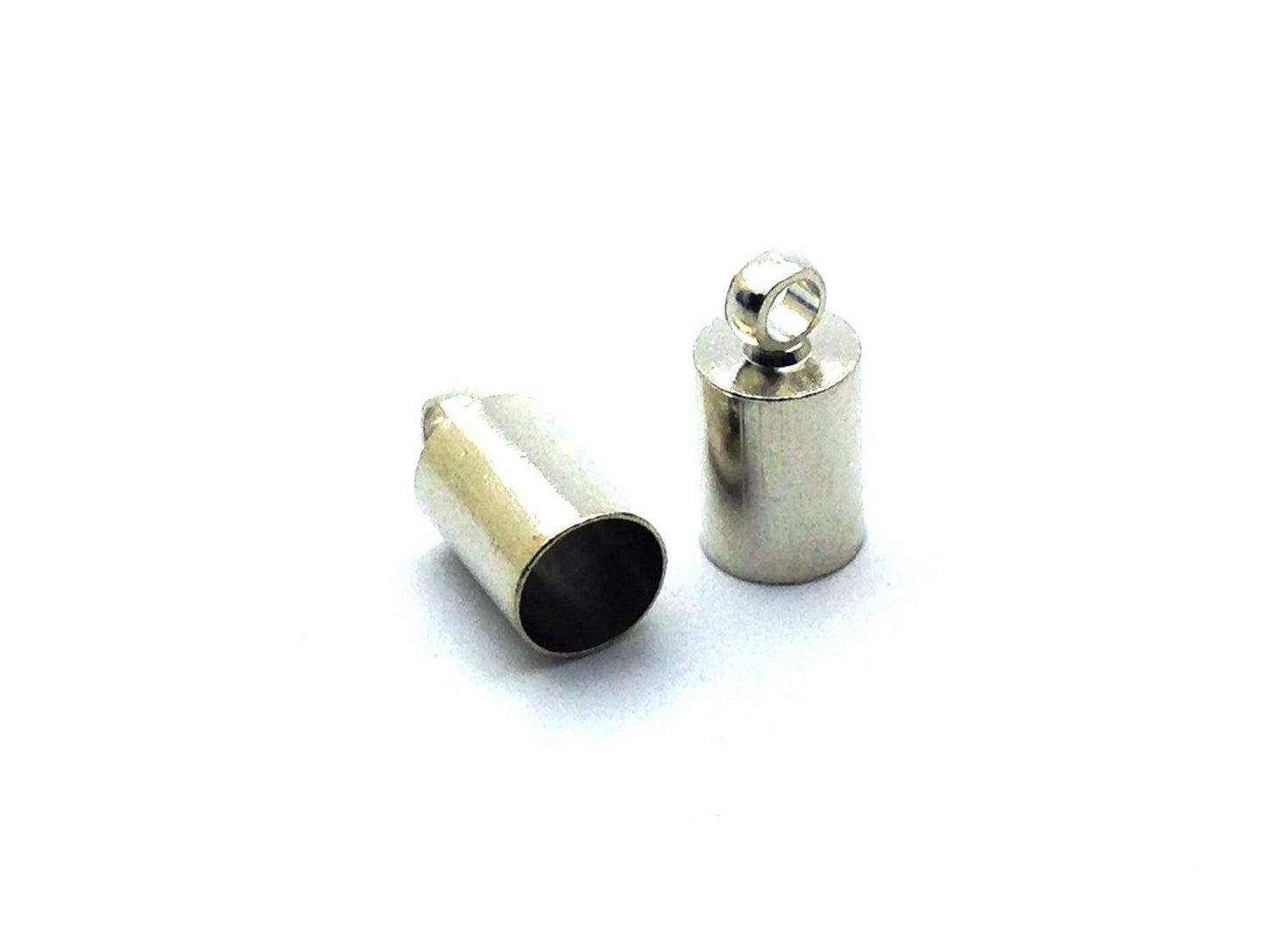 x4 Embouts Cylindriques avec Anneau – Laiton – pour cordons 4 à 4,5 mm