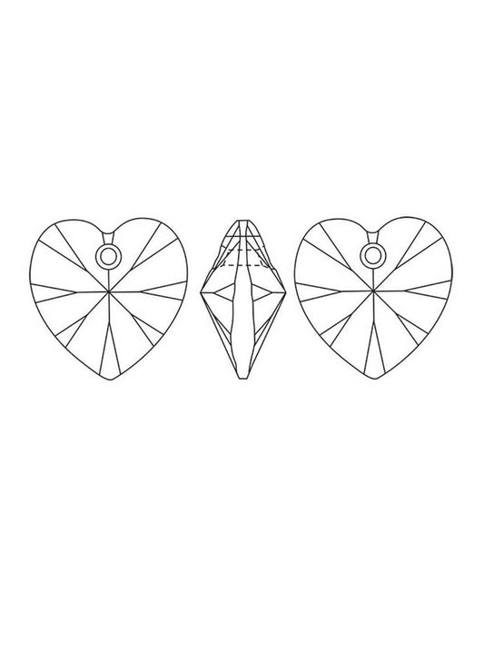 x2 Pendentifs Cœurs Swarovski Elements Cristal – 10 mm