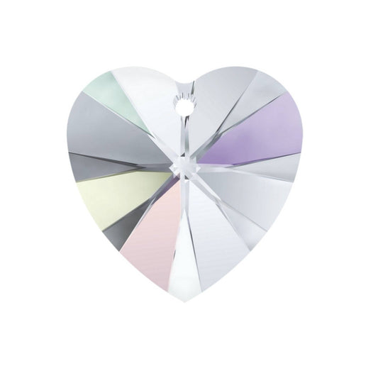 x1 Pendentif Cœur Swarovski Elements Crystal AB– 14 mm