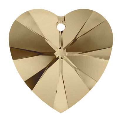 Pendentif Cœur Swarovski Elements – Golden Shadow – 28 mm