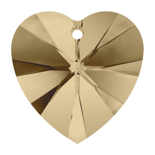 Pendentif Cœur Swarovski Elements – Golden Shadow – 28 mm