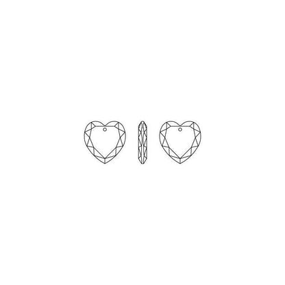 Pendentif Cœur Swarovski Elements – 28 mm – Golden Shadow ou Crystal