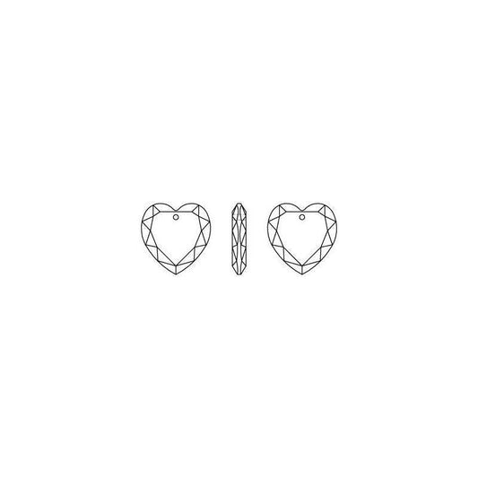 Pendentif Cœur Swarovski Elements – 28 mm – Golden Shadow ou Crystal