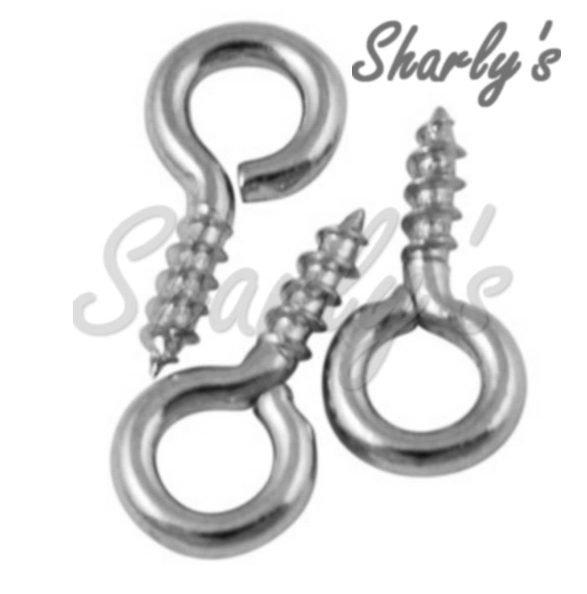 Tiges à vis avec œil – Métal argenté foncé , doré ou bronze– 8x4mm