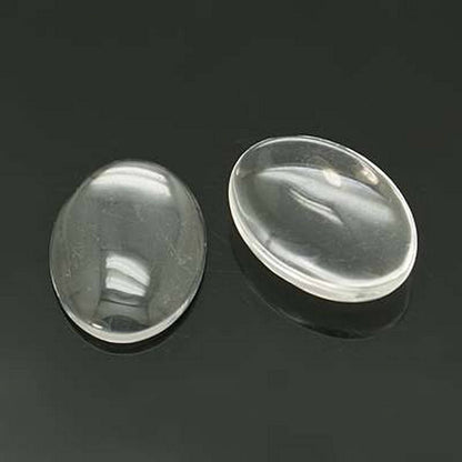 Cabochons Ovale en Verre Transparent – 18x13 mm ou 25x18 mm
