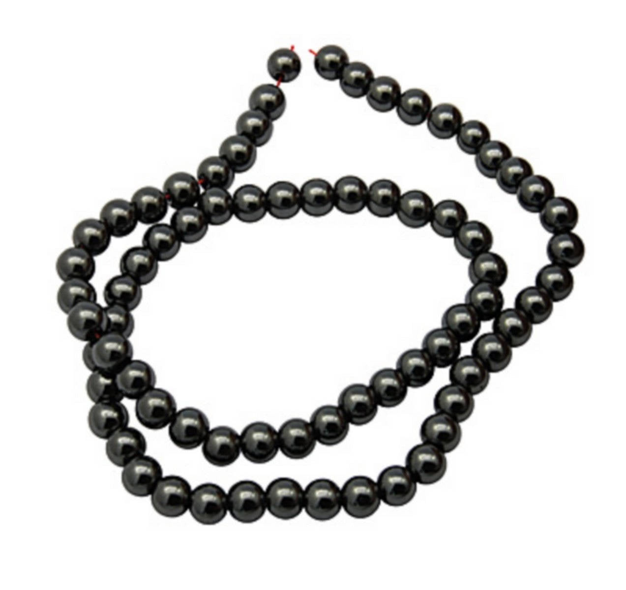 x10 Perles Rondes en Hématite Synthétique Non Magnétique – 6 mm ou 10 mm